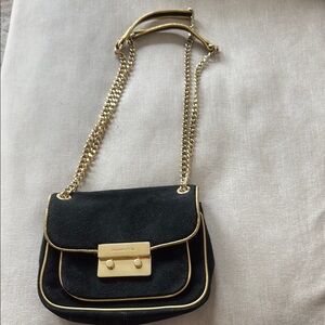 Michael Kors Vintage Real Suede Black and Gold Women's Bag